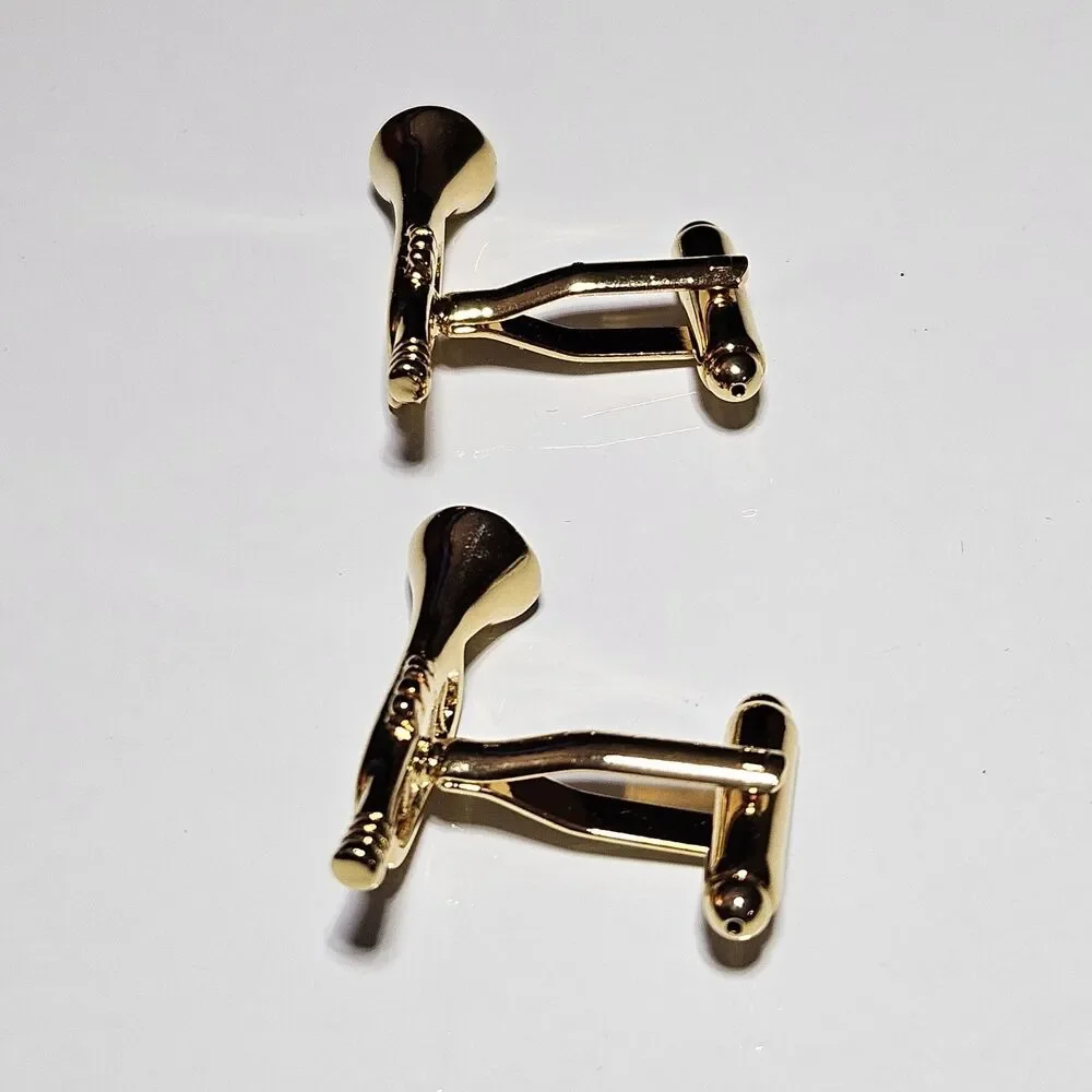 *Sale* Trumpet Cufflinks Musical Instrument Jazz Orchestra Marching Band Gold